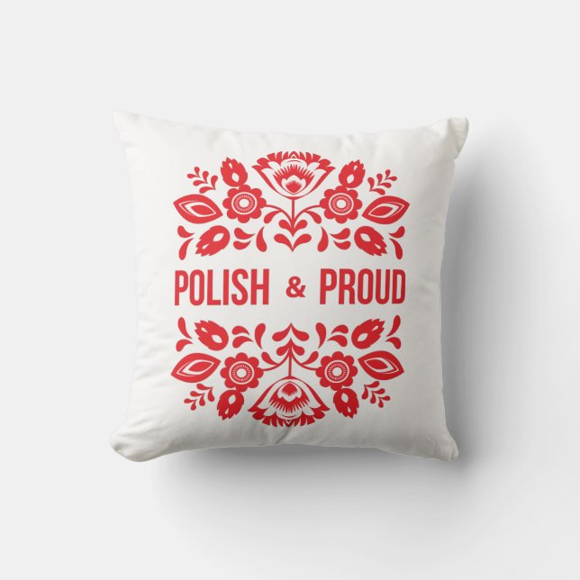 Polska Polska Red Flowers Kudde (Framsida)