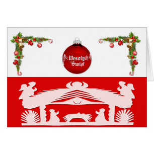 Polska/polski - God jul/Wesołych Świąt Hälsningskort