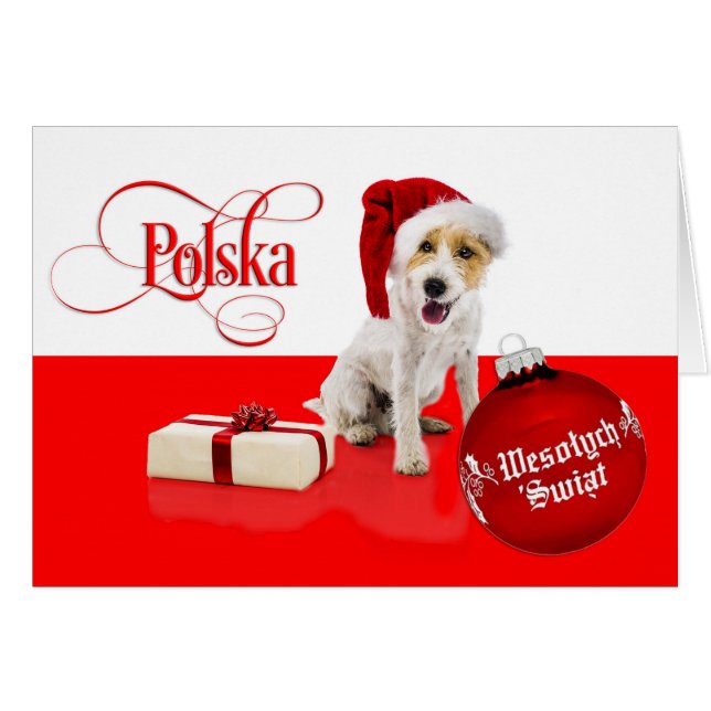Polska/polski - God jul/Wesołych Świąt Hälsningskort (Framsidan Horizontal)