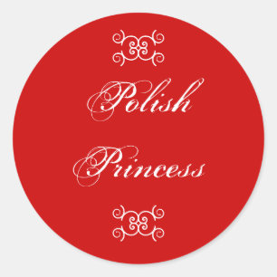 Polska princess Humous Runt Klistermärke