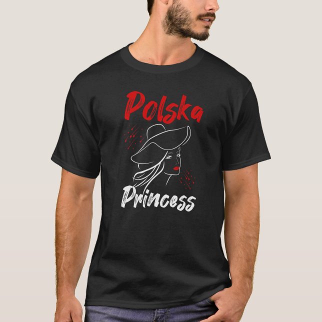 Polska Princess polska Girl Poland Red Läppar pols T Shirt (Framsida)