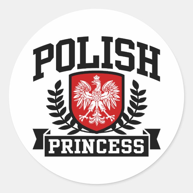 Polska Princess Runt Klistermärke (Framsida)
