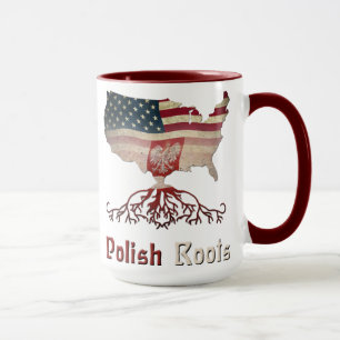 Polska rötter, polsk amerikansk Flaggor Mugg