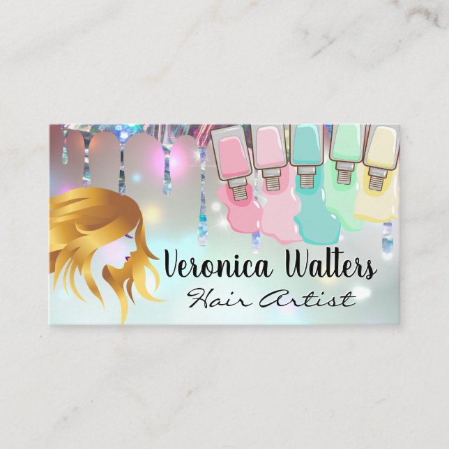 Polska Spiller i nagel | Bokeh Glamor Lojalitetskort (Framsida)