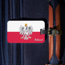 Polska språkmärken, patriotiska polska Flagga Bagagebricka