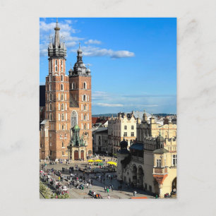 Polska St Mary's Basilica Krakow Old Town Vykort