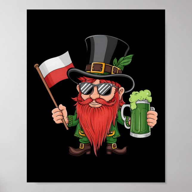 Polska St. Patrick-Dagen Polen Flagga Poster (Framsidan)
