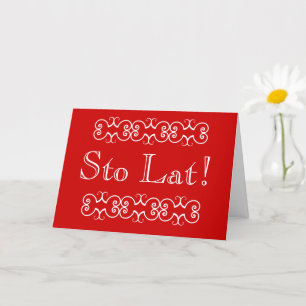 Polska Sto Lat Birthday Hälsning  Kort