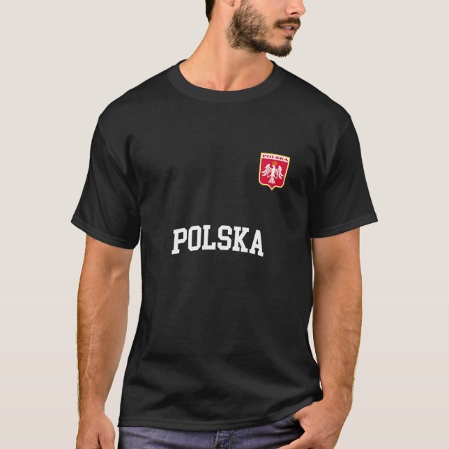 Polska Team Sports Soccer polska Flagga Jersey T Shirt (Framsida)