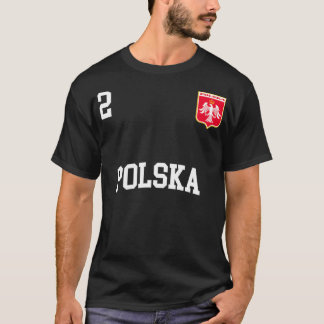Polska teamet Sports Number 2 Fotboll Polska Flagg T Shirt
