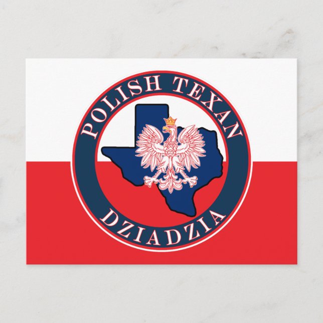 Polska Texan Dziadzia Round Vykort (Framsida)