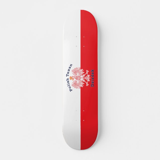 Polska Texan Eagle Dziadek Mini Skateboard Bräda 18,5 Cm (Framsida)