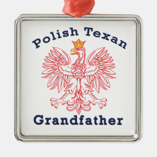Polska Texan Eagle Grandfather Julgransprydnad Metall