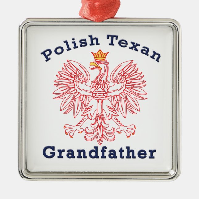 Polska Texan Eagle Grandfather Julgransprydnad Metall (Framsidan)