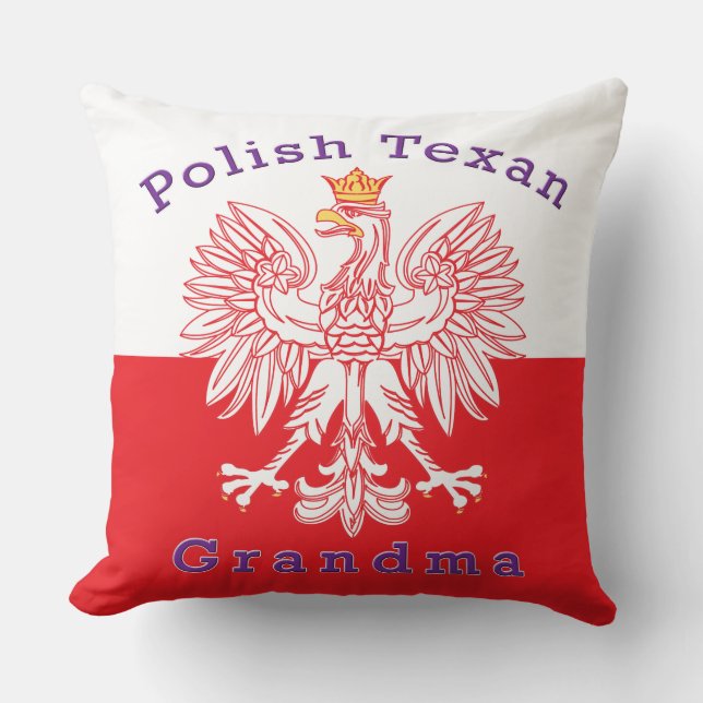 Polska Texan Eagle Grandma Kudde (Framsida)