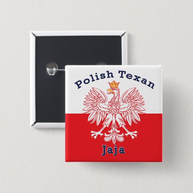 Polska Texan Eagle Jaja Knapp (Framsida & baksida)