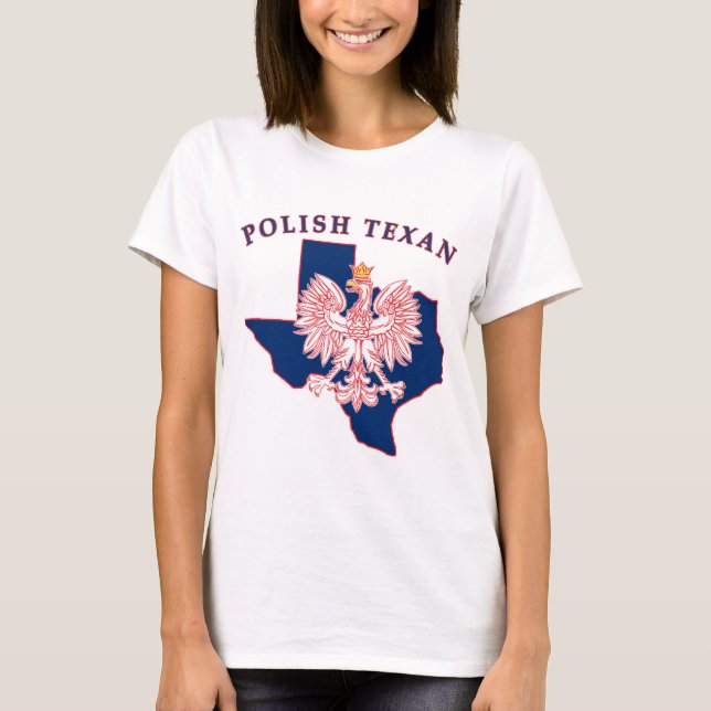 Polska Texan Eagle Karta T Shirt (Framsida)