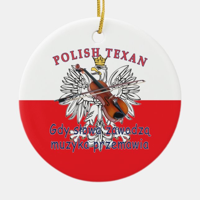 Polska Texan Eagle Music Speaks Julgransprydnad Keramik (Framsidan)