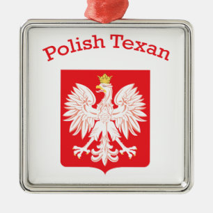 Polska Texan Eagle Shield Julgransprydnad Metall