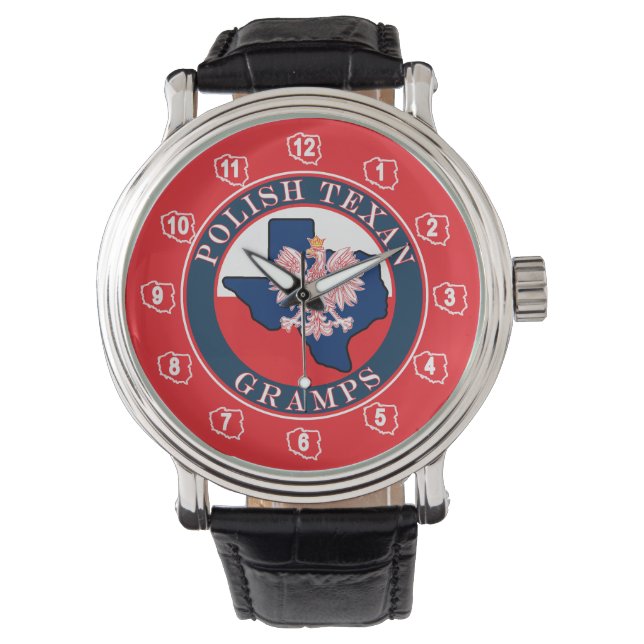 Polska texan Gramps Round Armbandsur (Framsida)