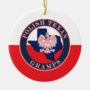 Polska texan Gramps Round Julgransprydnad Keramik