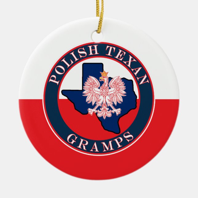 Polska texan Gramps Round Julgransprydnad Keramik (Framsidan)