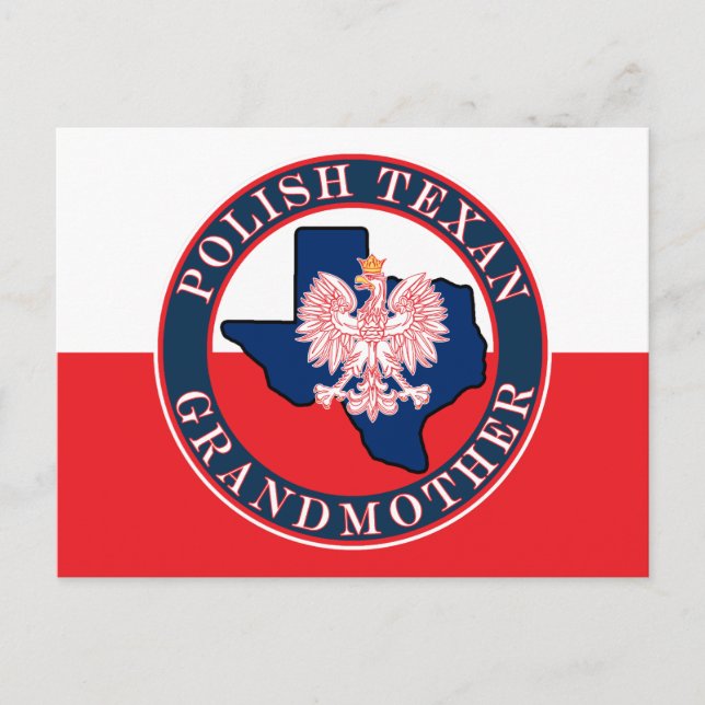 Polska Texan Grandmor Round Vykort (Framsida)