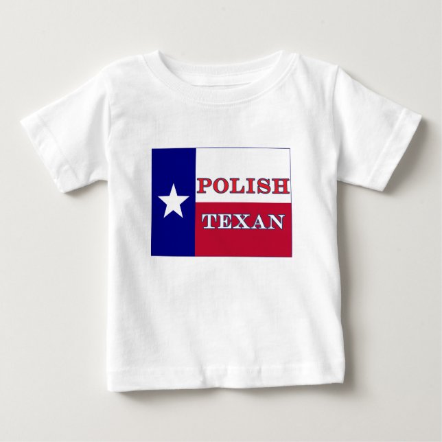 Polska Texan Texas Flagga T Shirt (Framsida)