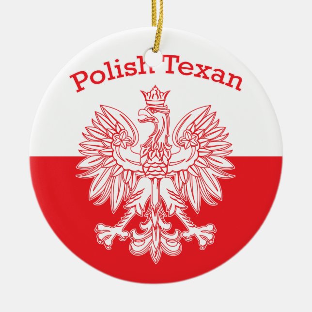 Polska Texan White Eagle Julgransprydnad Keramik (Framsidan)