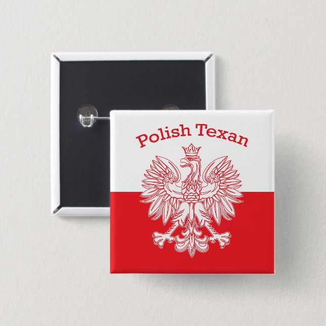 Polska Texan White Eagle Knapp (Framsida & baksida)