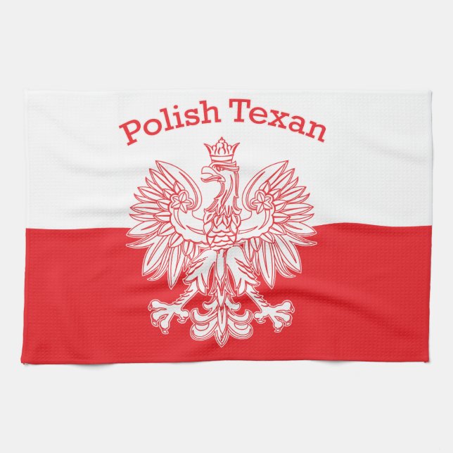 Polska Texan White Eagle Kökshandduk (Horisontell)