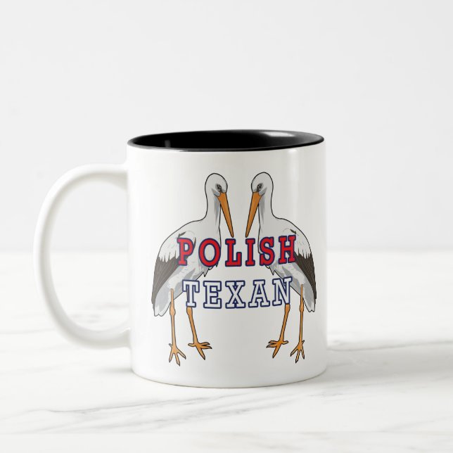 Polska Texan White Stork Två-Tonad Mugg (Vänster)