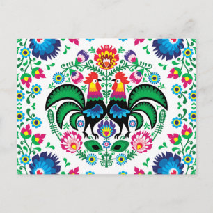 Polska Tupp Mönster Helg Vykort