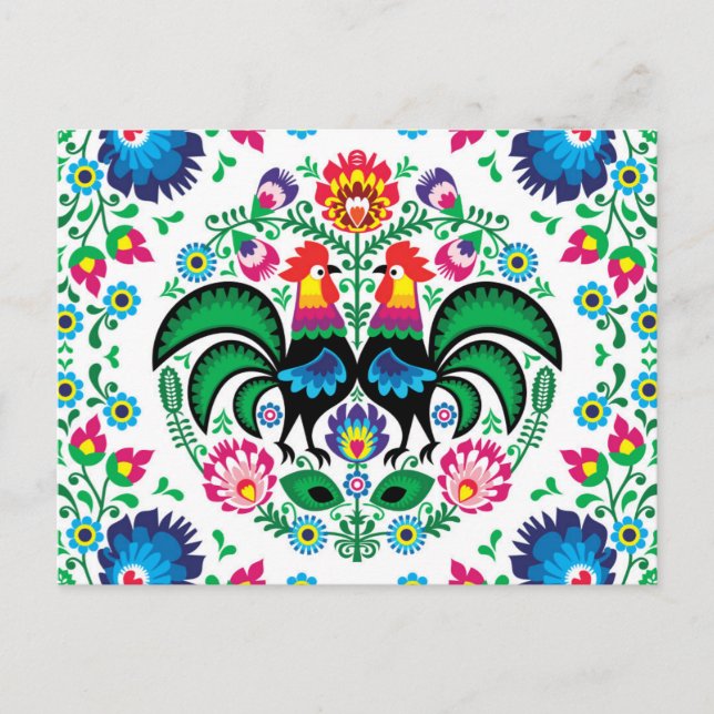 Polska Tupp Mönster Helg Vykort (Framsida)