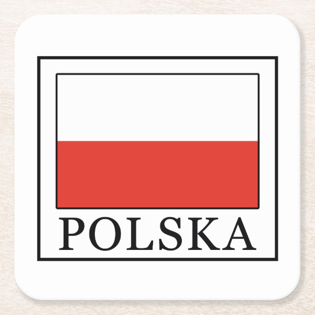 Polska Underlägg Papper Kvadrat (Framsidan)