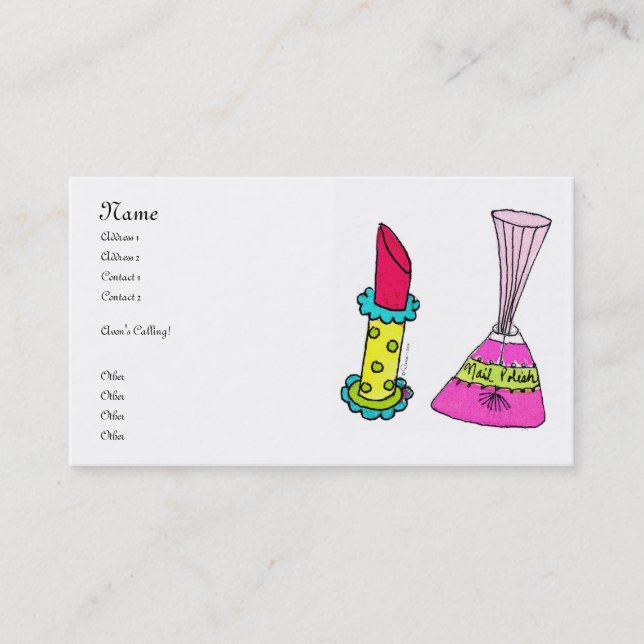 Polska visitkortar för läppstift & för nagel visitkort (Framsida)