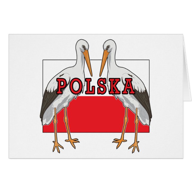Polska White Stork Polska Hälsningskort (Framsidan Horizontal)