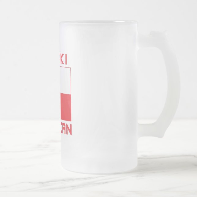 Polski American Flagga Frostat Ölglas (Höger)