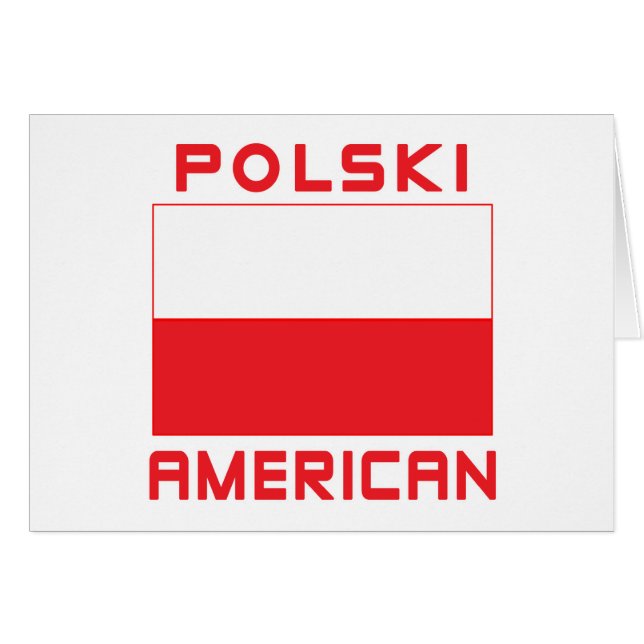Polski American Flagga Hälsningskort (Framsidan Horizontal)
