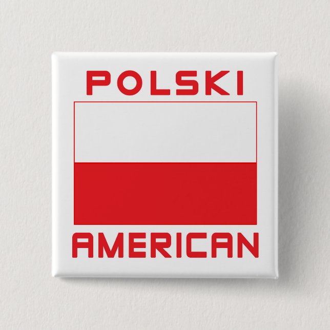 Polski American Flagga Knapp (Framsida)