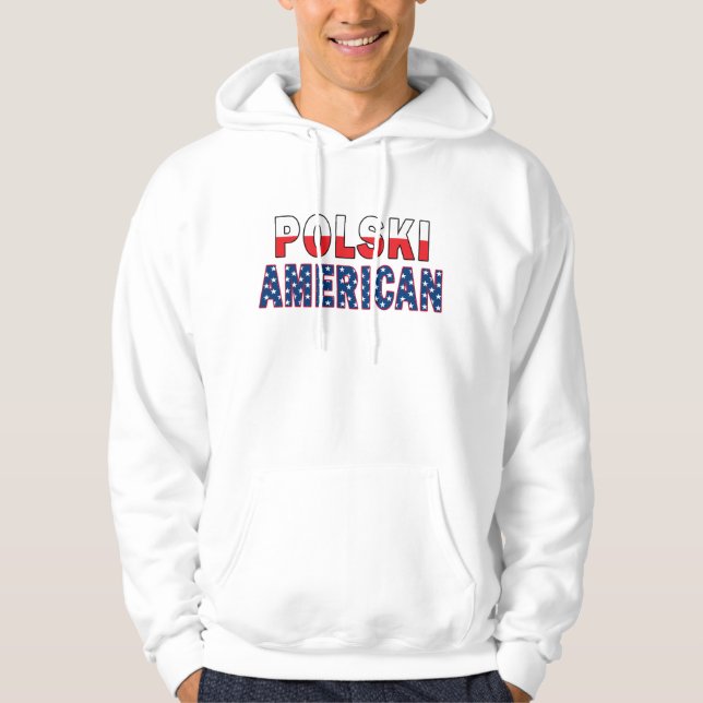 Polski American Flagga Sweatshirt Med Luva (Framsida)
