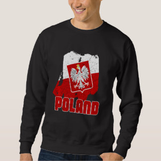 Polski Polska Vacation Poland Flagga Långärmad Lång Ärmad Tröja