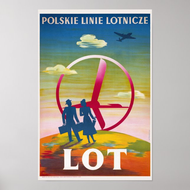 Polskie Linie Lotnicze LOT Vintage affisch (Framsidan)