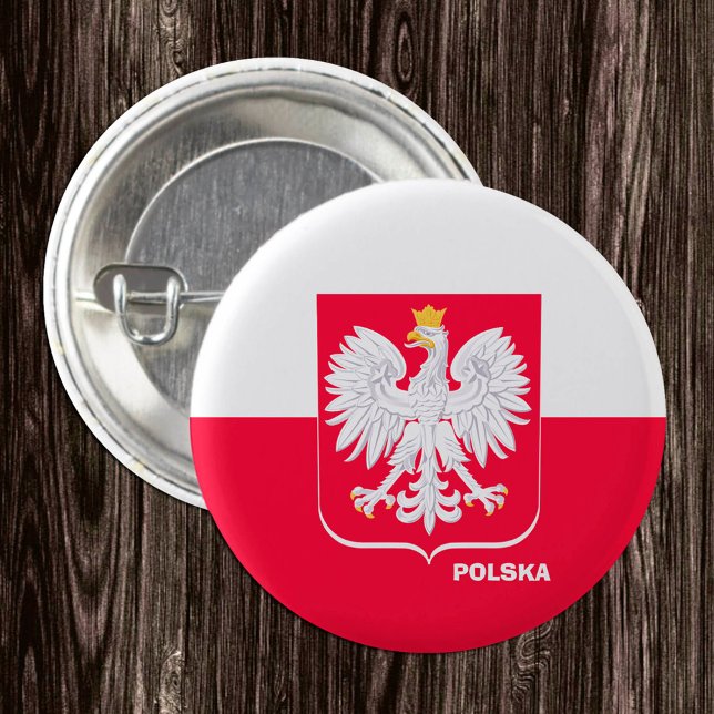 Polskknapp, patriotisk polsk Flagga mode Knapp (Skapare uppladdad)