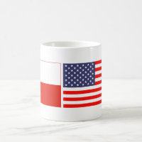 Polskt amerikanskt kaffe land flagga mugg
