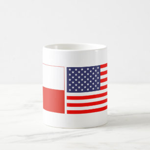 Polskt amerikanskt kaffe land flagga mugg