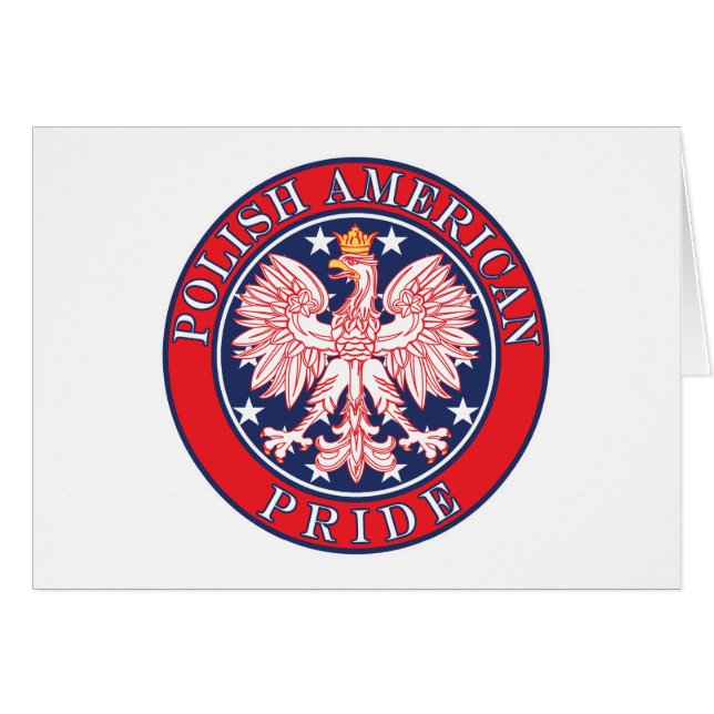 Polskt amerikanskt Pride Hälsningskort (Framsidan Horizontal)