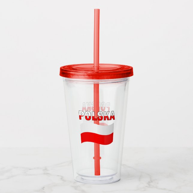 Polskt flagg-mugg take away mugg (Framsida)