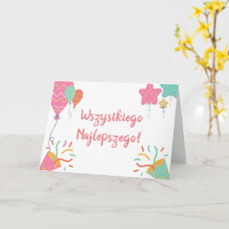 Polskt födelsedagskort kort