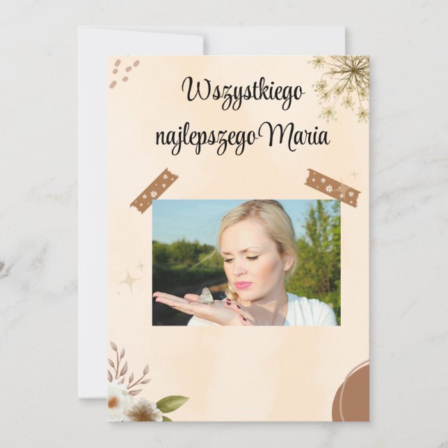 Polskt födelsedagskort tack kort (Framsida)